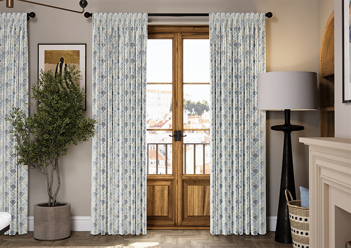 Foxley Faux Silk, Marine - Made to Measure Curtain - Image 3